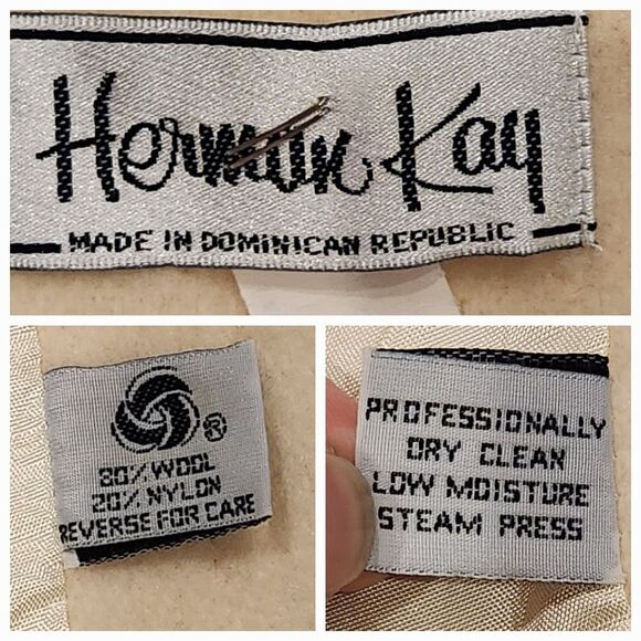 🔸️Vintage Herman Kay Wool Blend Zippered Batwing Sleeve Jacket Large - Picture 12 of 12